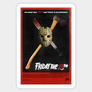 Friday the 13th Movie Poster Sticker